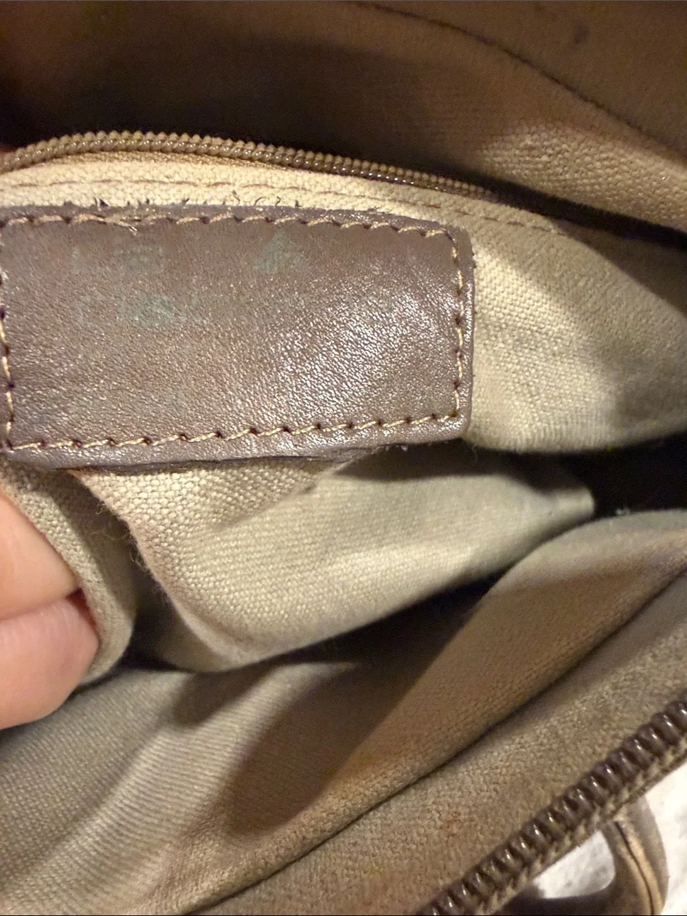 Liz Claiborne Taupe Triangle-Print Top-Handle Satchel